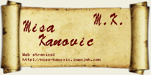 Miša Kanović vizit kartica
